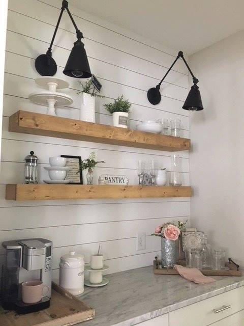 Farmhouse kitchen floating shelves discount