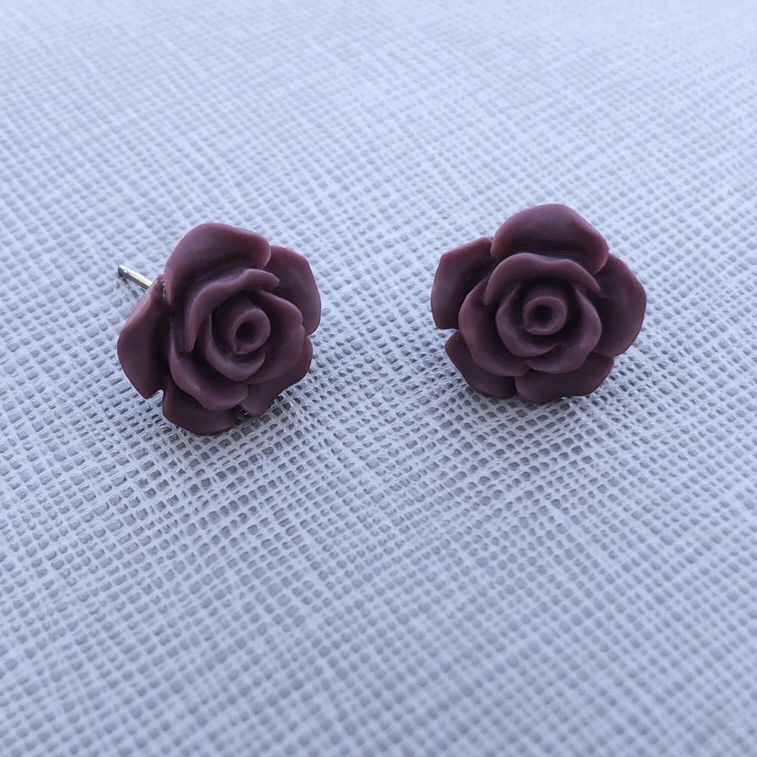 Flower Studs Sensitive Ears Perfect Pink Rose Earrings Hypoallergenic Studs Titanium Posts