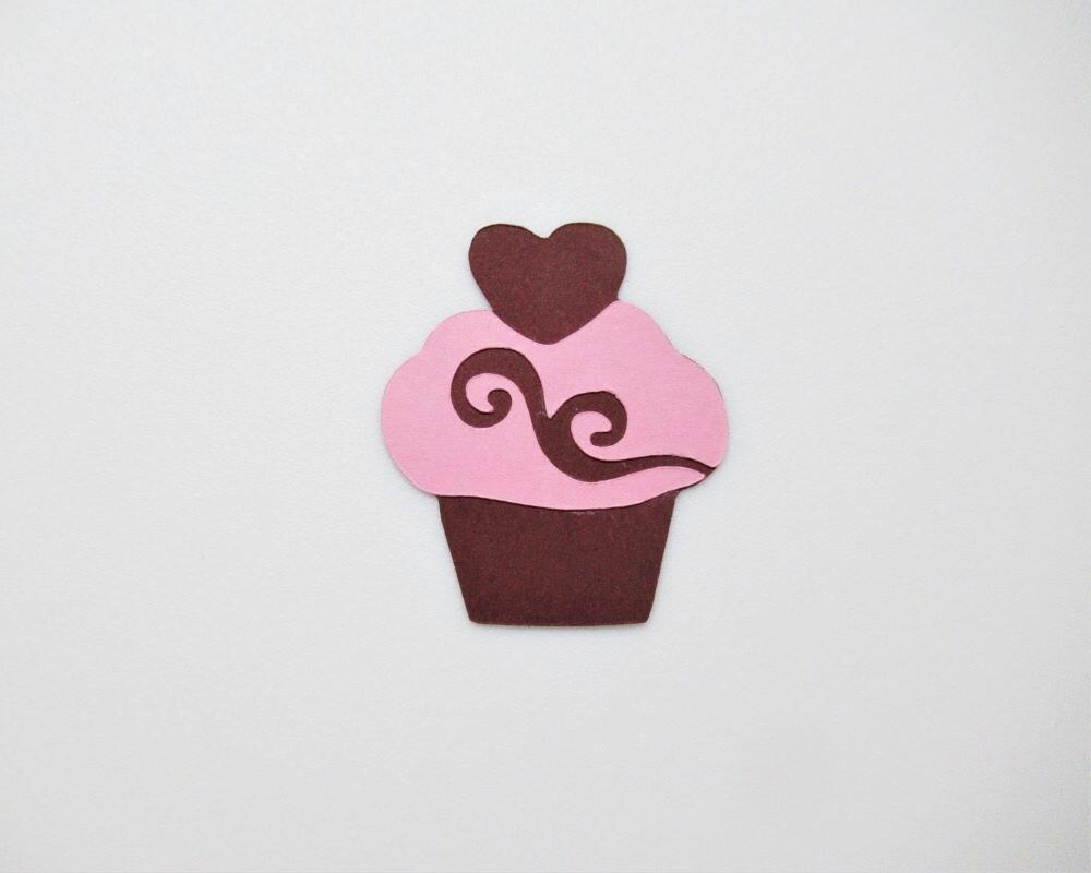 Die Cut Valentine Cupcakes with Hearts