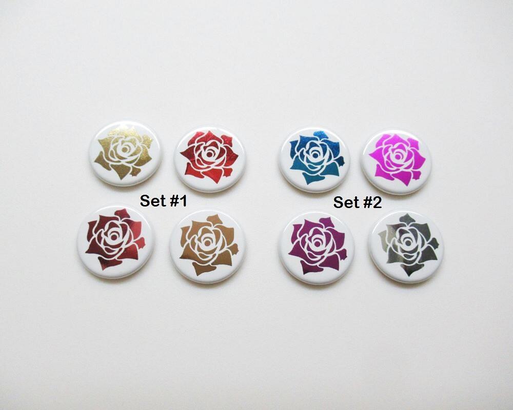 Rose Foil Magnets, Assorted Colors
