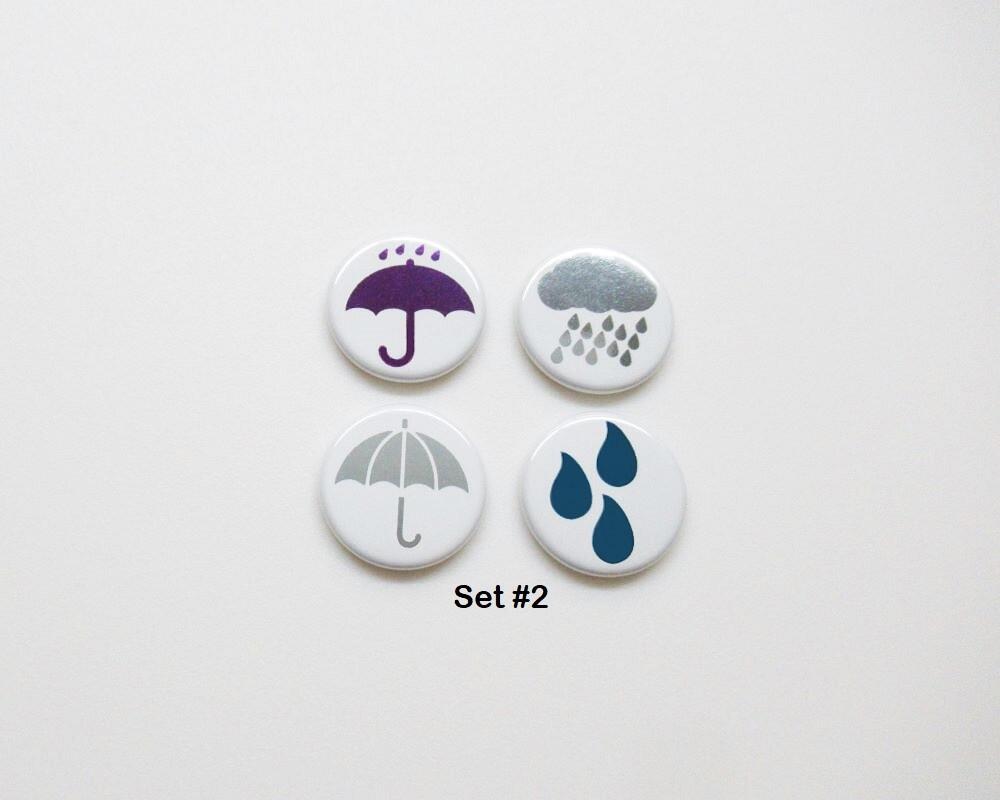 ​Umbrellas and Clouds Foil Magnets