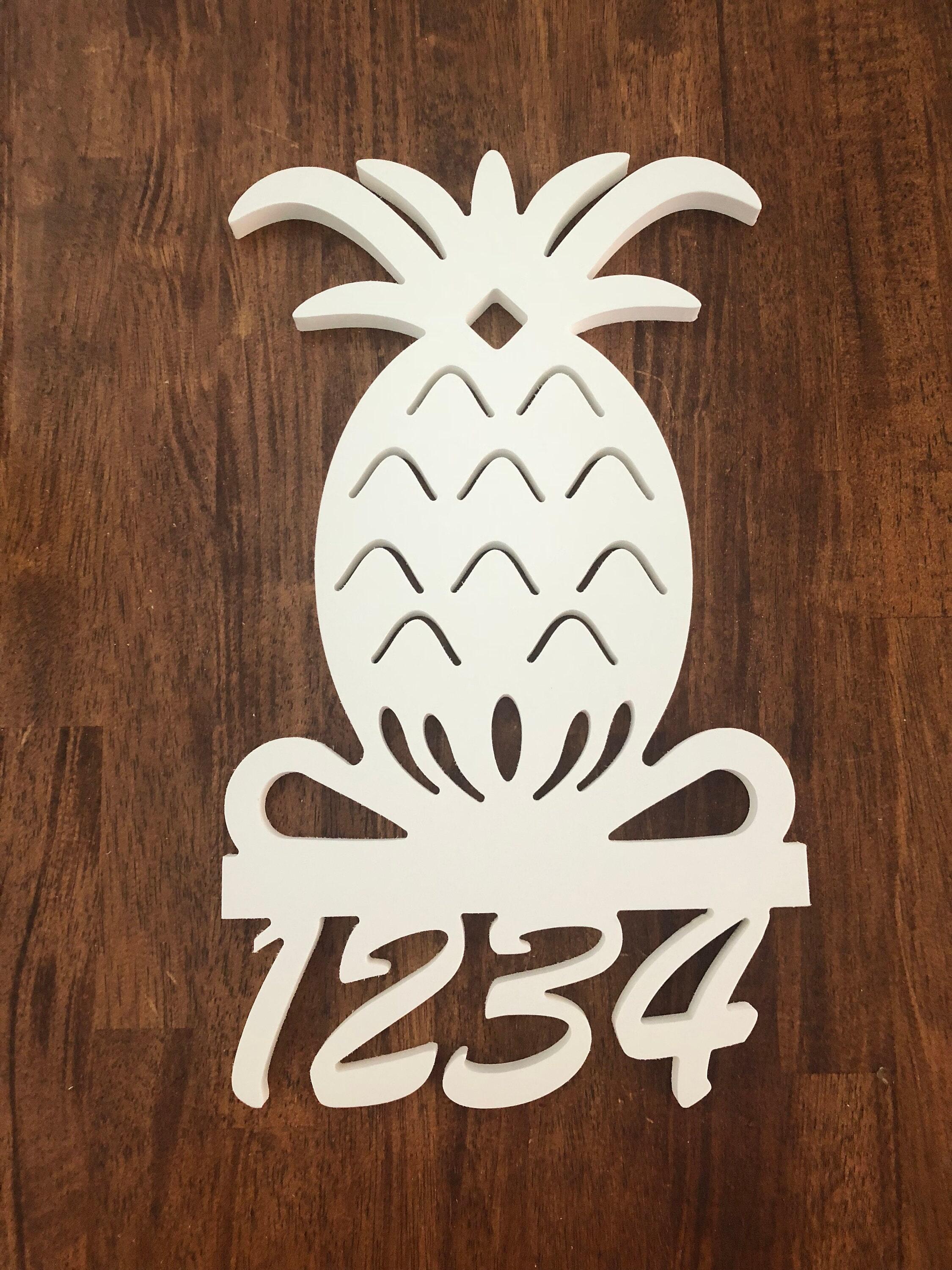 Pineapple 2024 Address Plaque, Coastal House Numbers, Customized