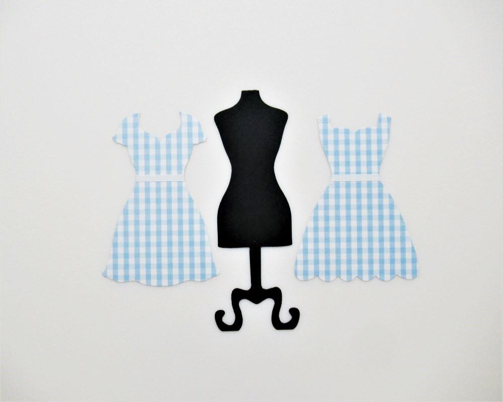 Gingham and Polka Dot Die Cut Dresses with Belts