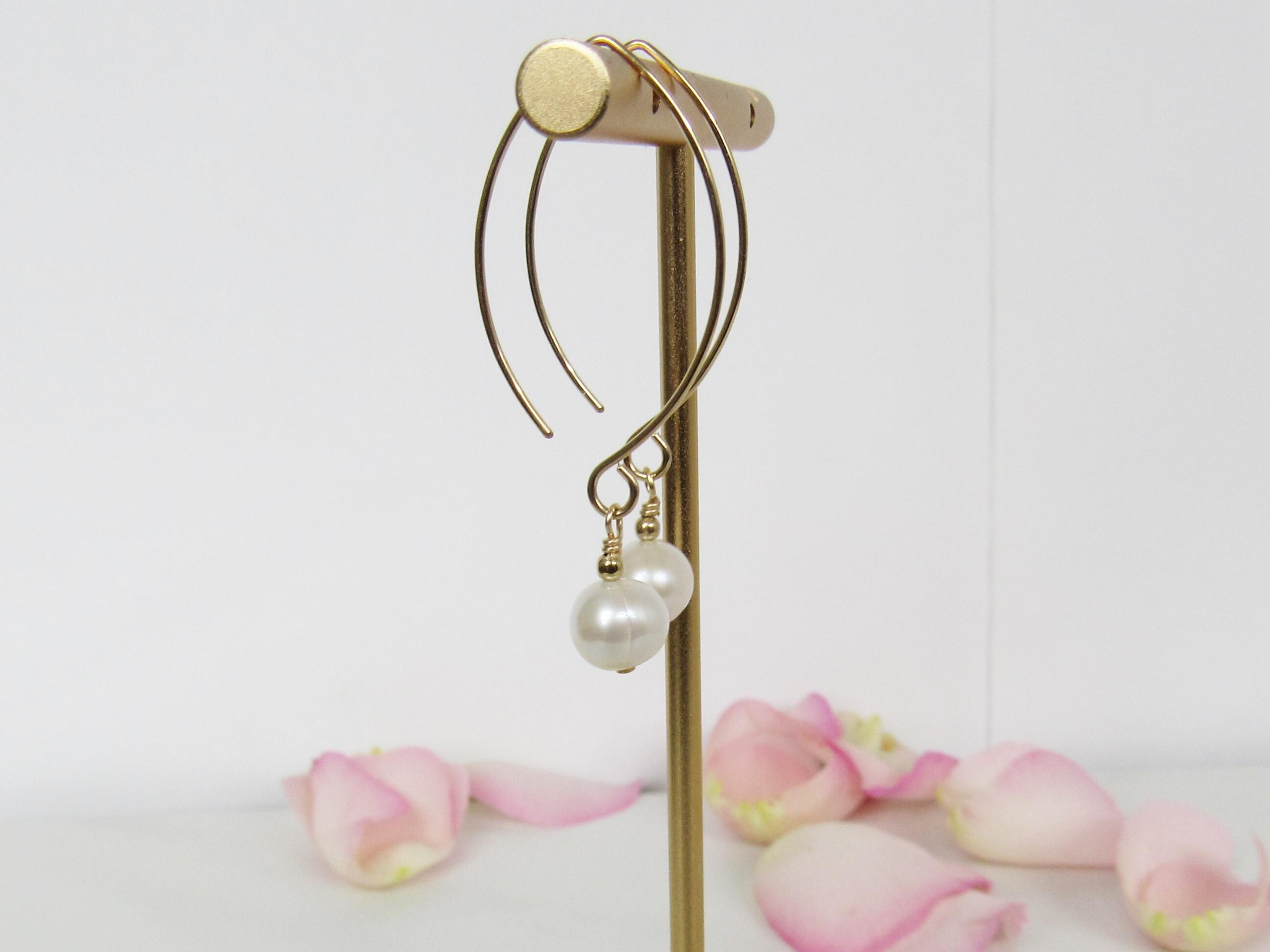 Freshwater Pearl Dangle Earrings, Bride Gift