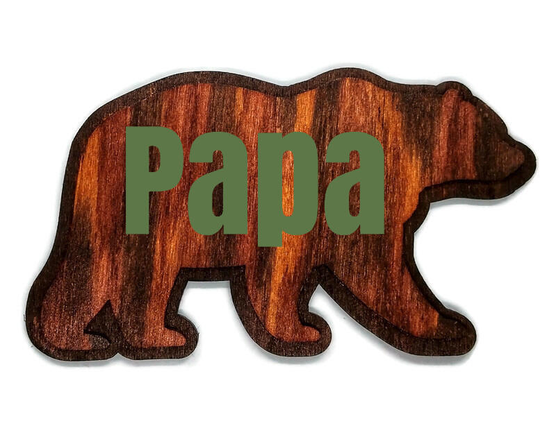 A perfect gift for the Mama Bear or Papa Bear in your life, this wooden bear magnet is hand painted & can be personalized. 