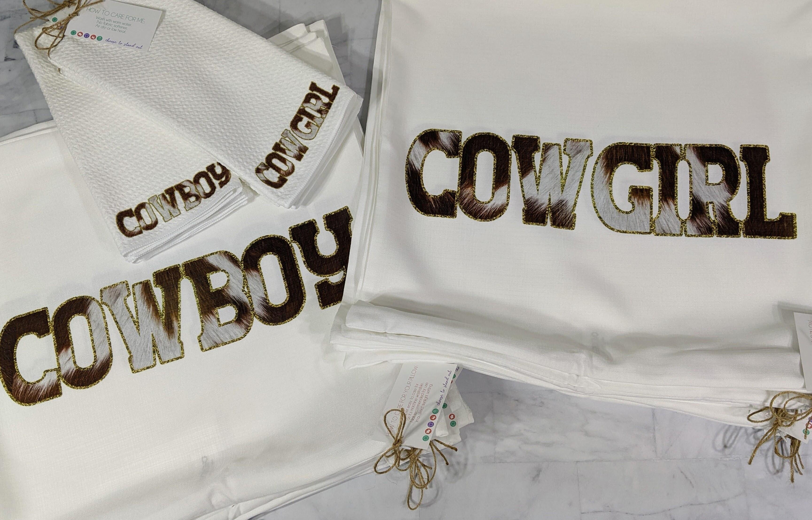 Cowhide cowboy hand towel