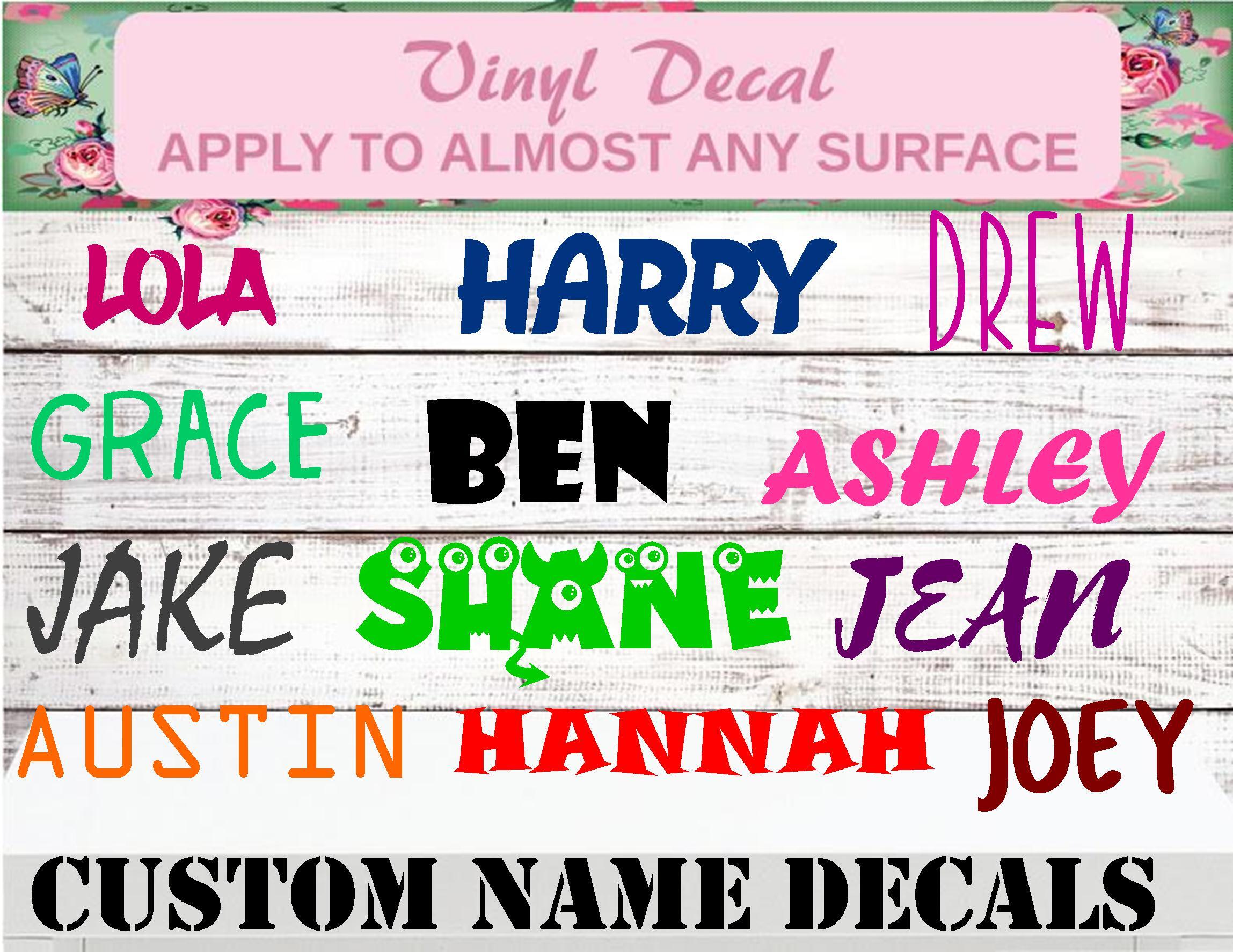 Custom Your Text Decal Name Vinyl Sticker Personalized City Username Lettering 