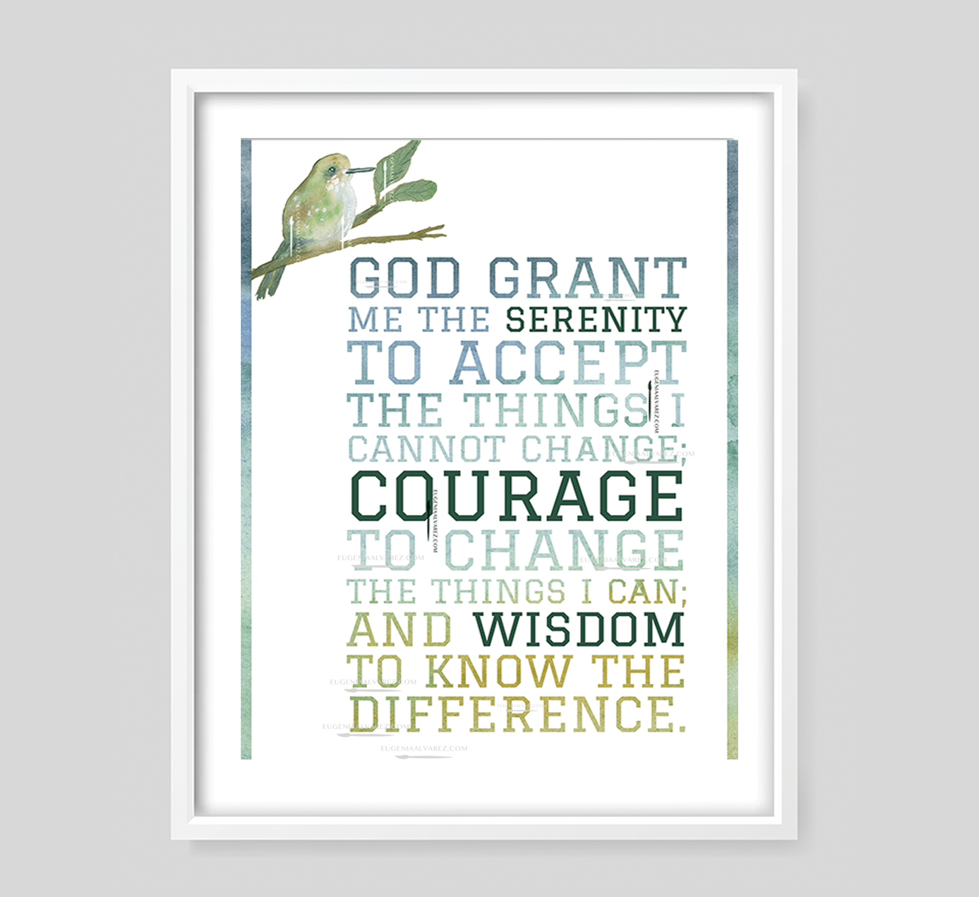 serenity prayer calligraphy instant download