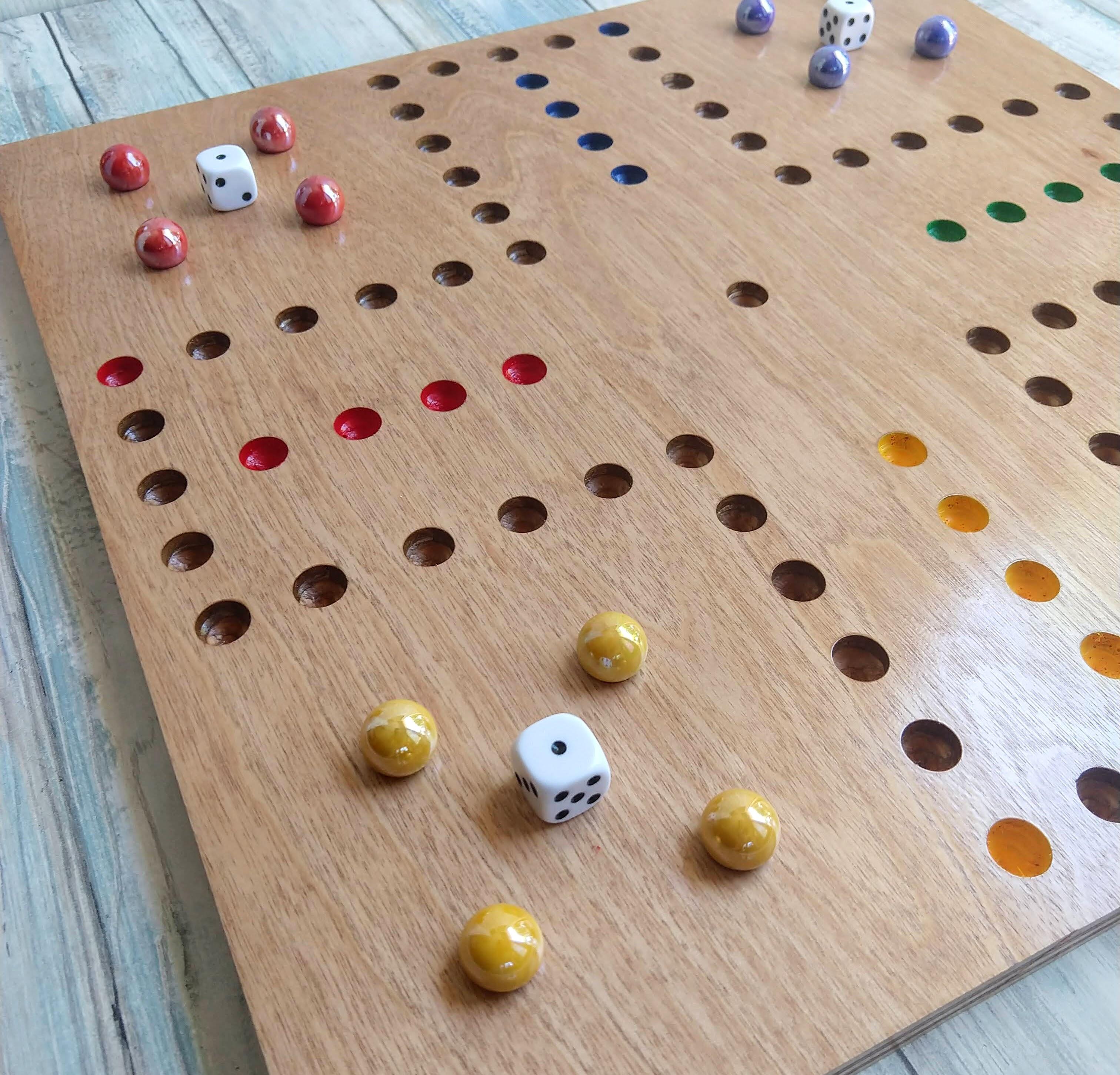 Aggravation Board Game 2 to 4 player. Hand made. Wahoo, Marble