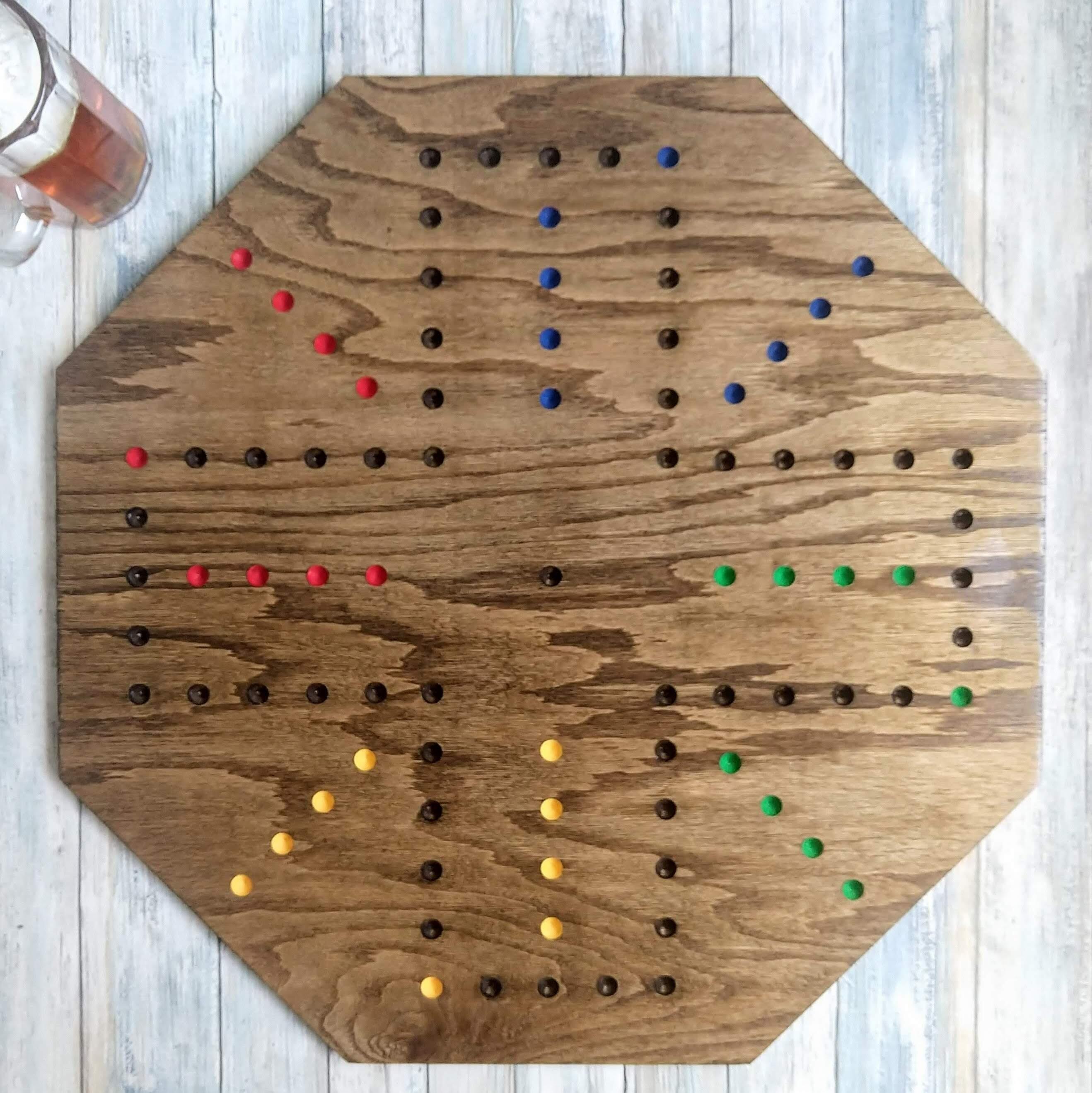 Aggravation Board Game 2 to 4 player. Hand made. Wahoo, Marble