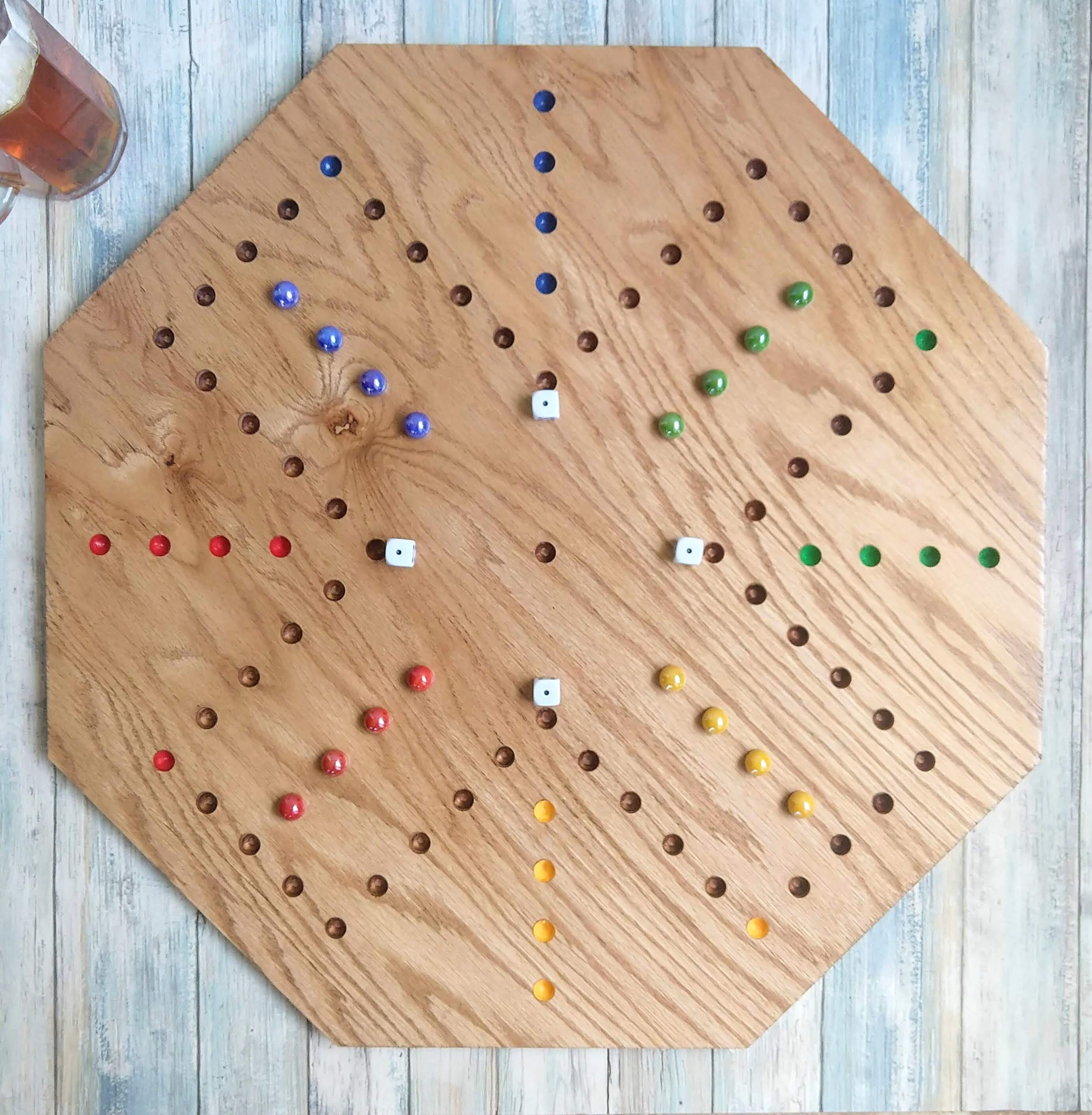 Aggravation Board Game 2 to 4 player. Hand made. Wahoo, Marble