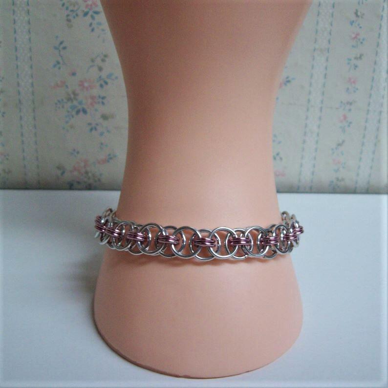 Bracelet - Japanese Flowers Weave Woman’s Bright buy Aluminum or Stainless Steel Chainmail Bracelet