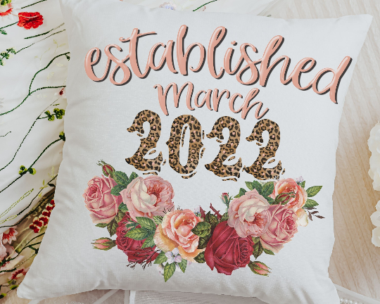 Established Floral Wedding Throw Pillow