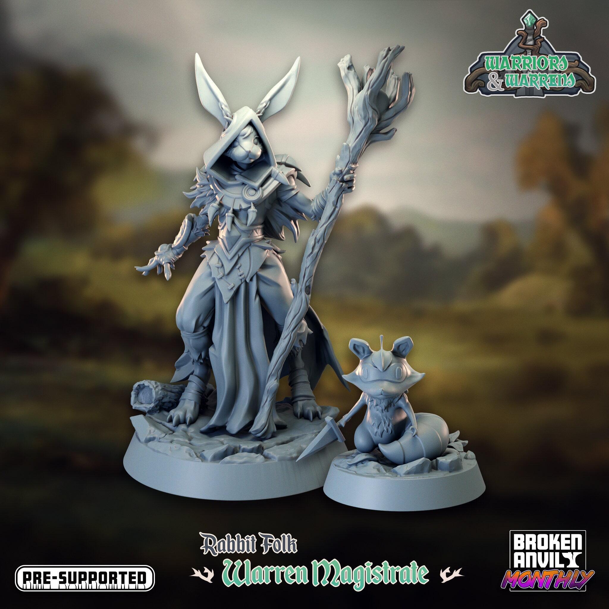 Products :: Rabbitfolk Druid w/ Familiar Miniature - Warriors and