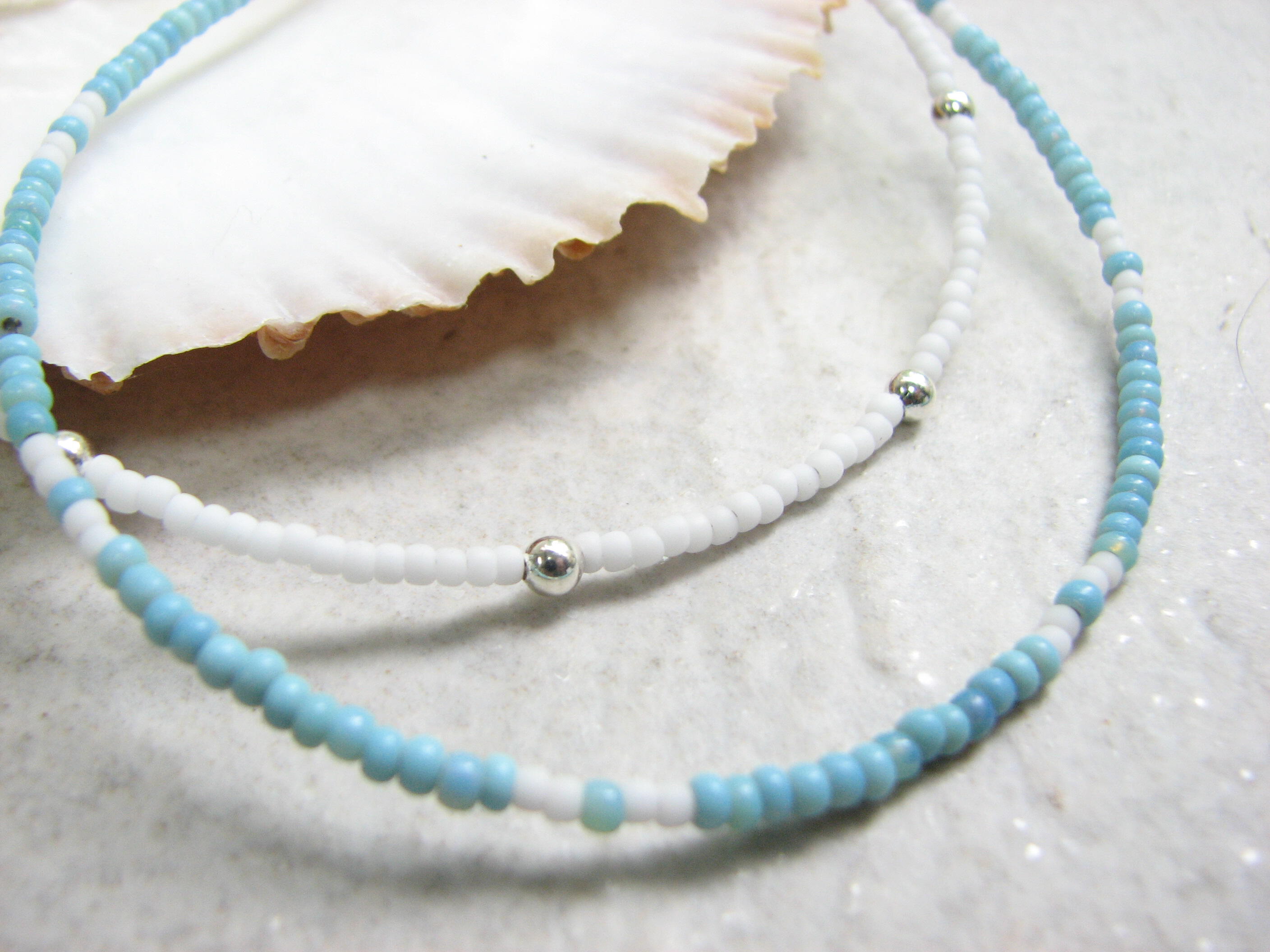 Summer Anklets in turquoise or white