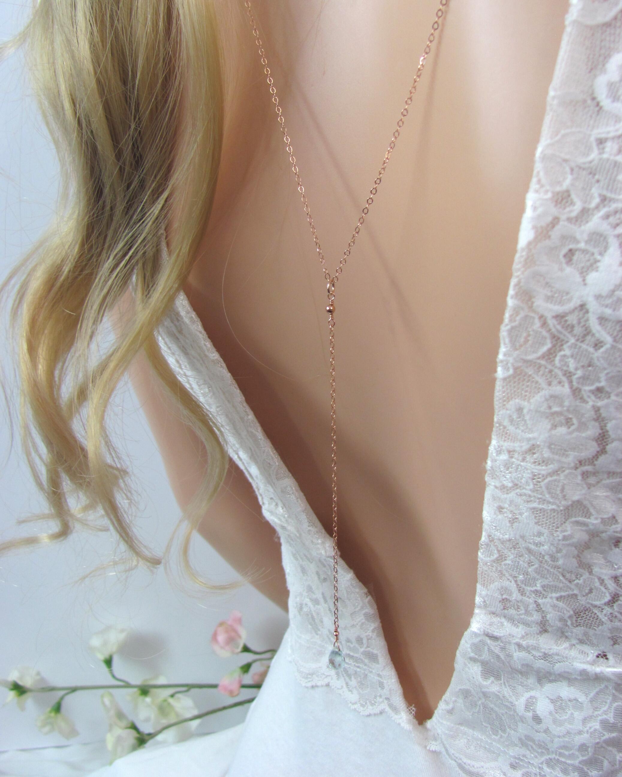 Rose Gold Aquamarine Backdrop Necklace