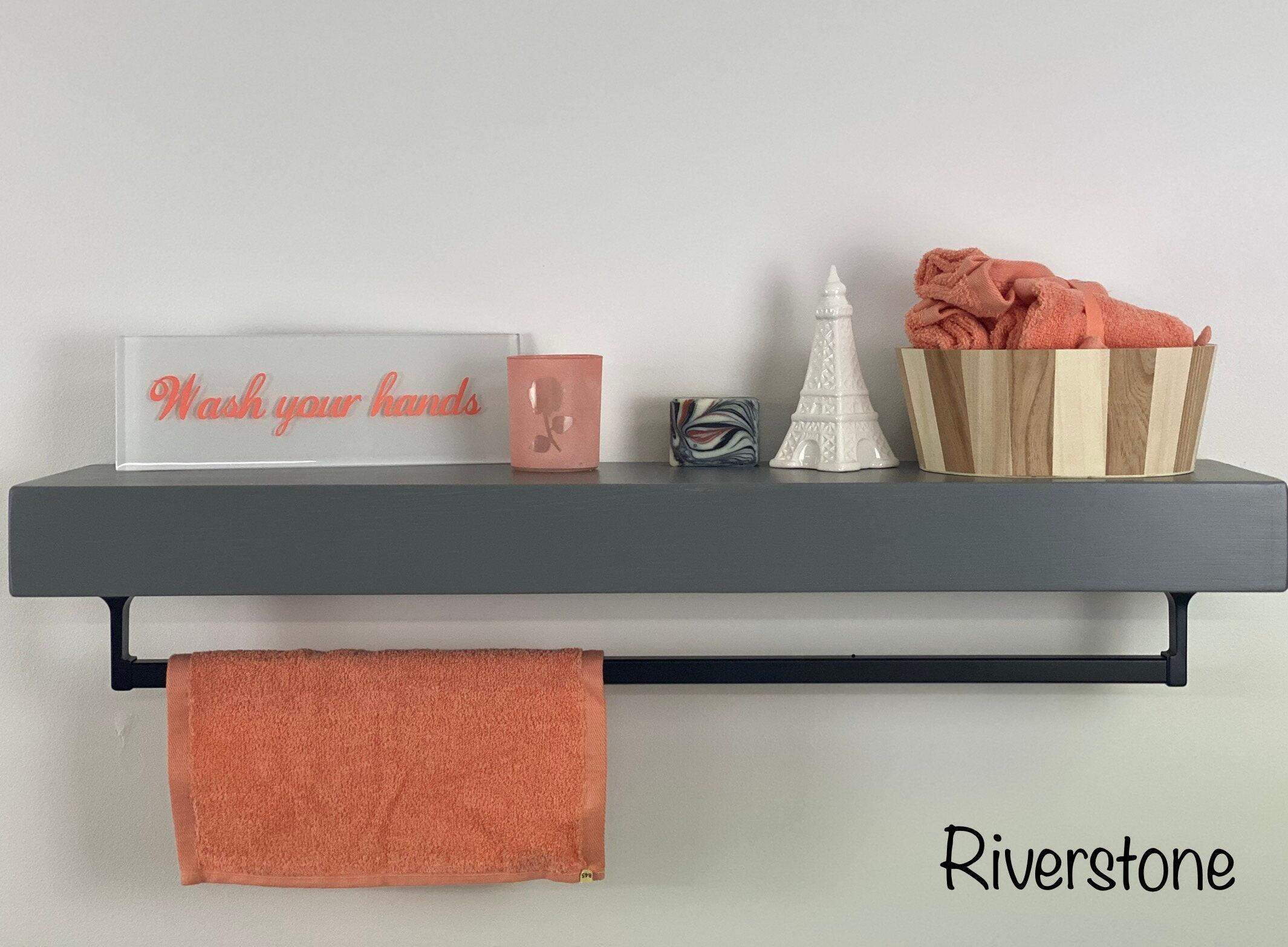 Painted Floating Shelf with Coffee Mug Hooks – Creative Carpentry of Maine