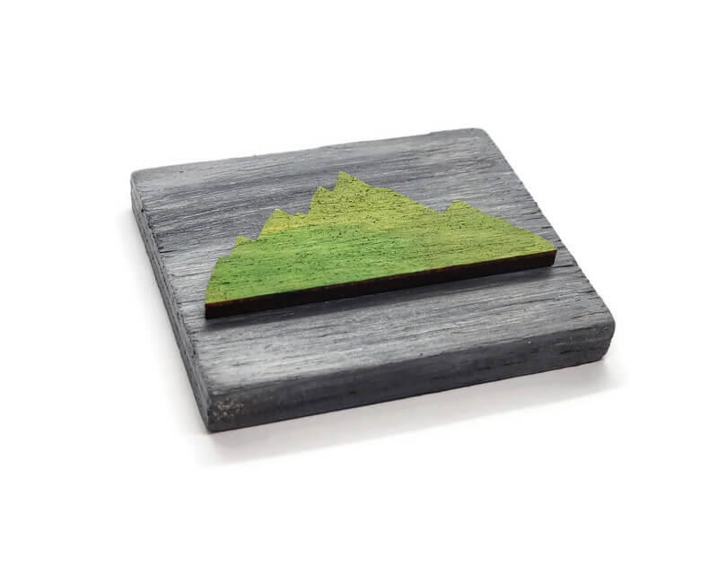 Hand Painted wood Mountain Magnet