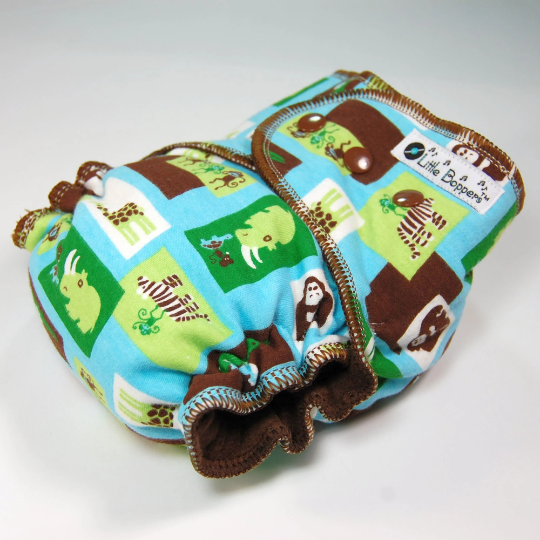 Mint Chocolate Zoo - Custom Cloth Diaper or Cover - You Pick Style and Size