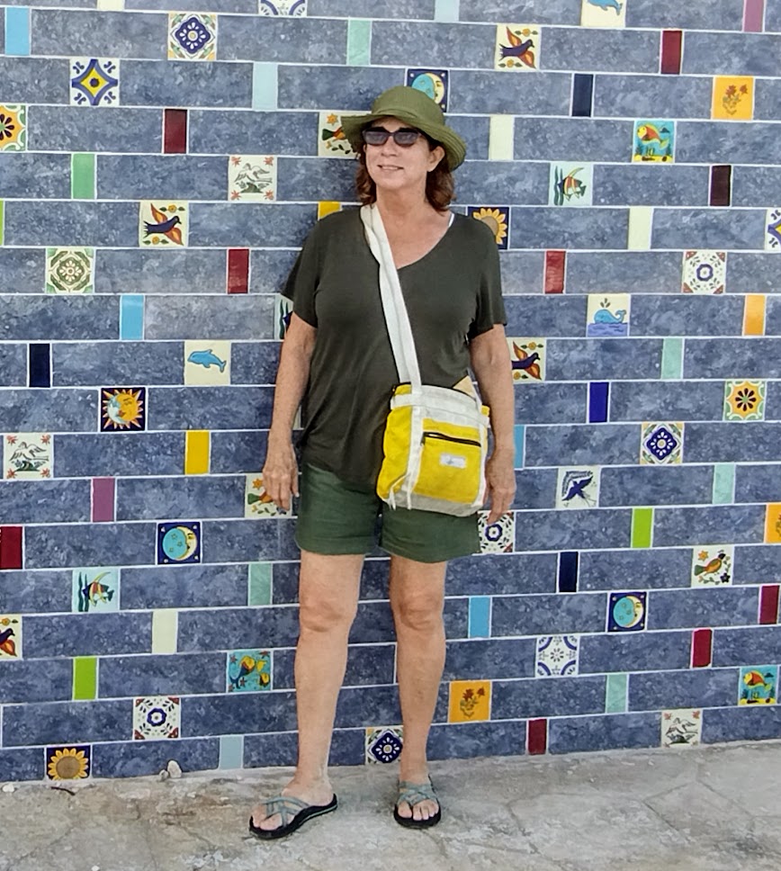 My husband Mike took this picture of me in Mexico last year. Fun wall.