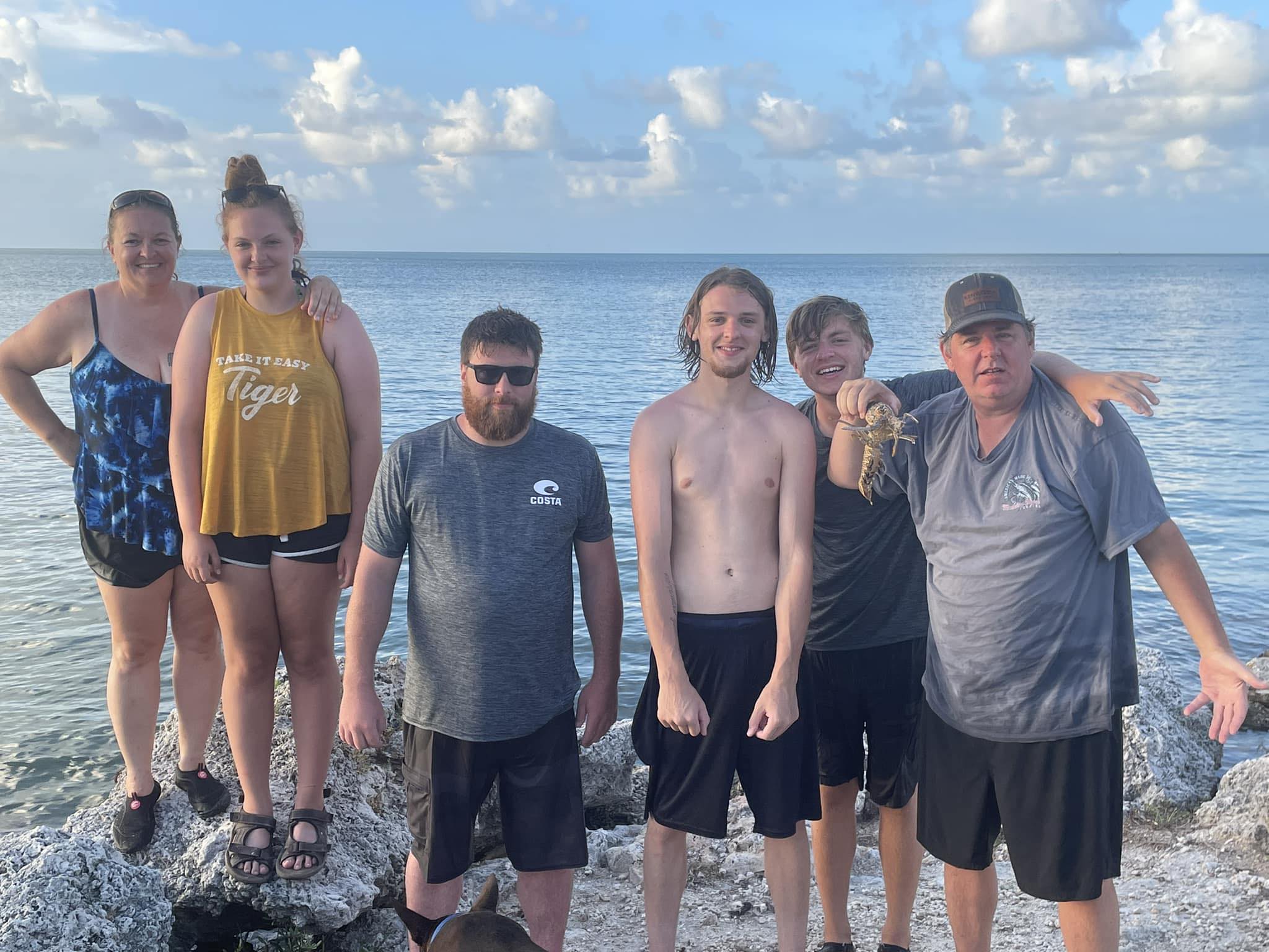 My family after a day of Lobster Hunting in the Keys