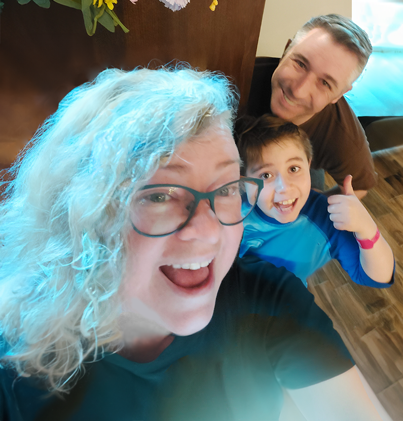My husband, son, and me!
