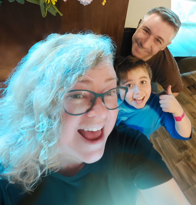 My husband, son, and me! My husband, son, and me!