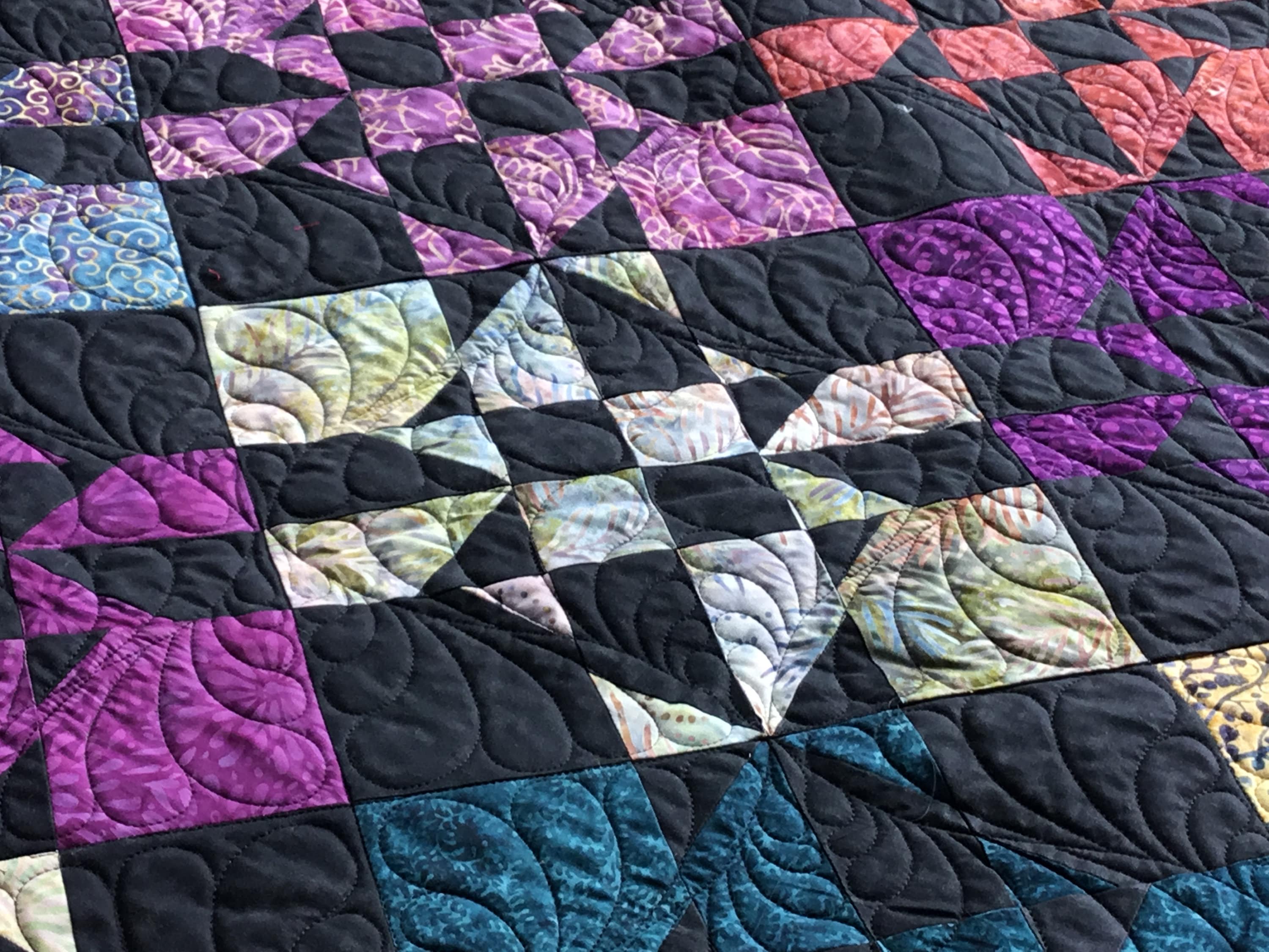 Bold bright geometric quilt
Black and bright colors
quilt for sale handmade homemade patchwork made in USA