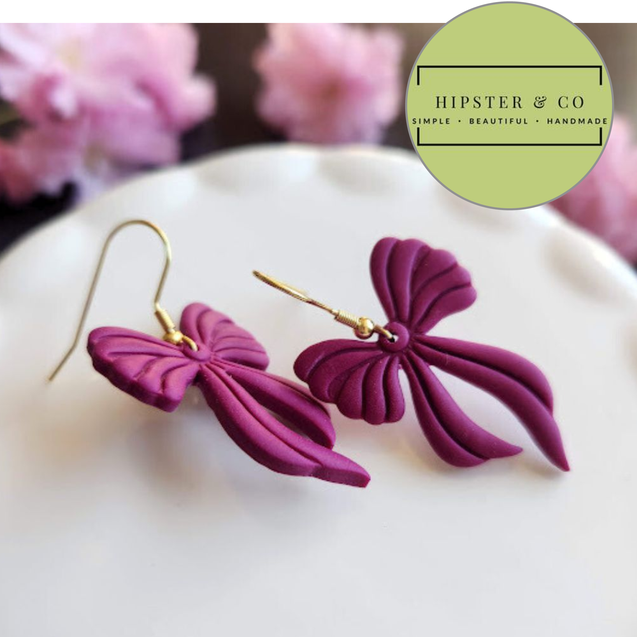 Beautifully handcrafted polymer clay earrings by Hipster & Co.
