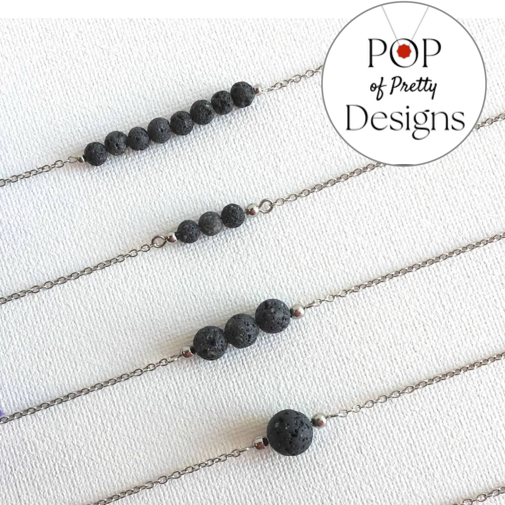 Pop of Pretty Designs Unwaxed lava stone diffuser jewelry with a free-spirit vibe