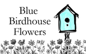 Blue Birdhouse Flowers