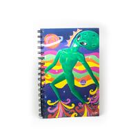 alien flying through space original art notebook journal alien flying through space original art notebook journal