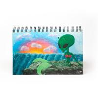 alien mermaid notebook original art painting school work journal alien mermaid notebook original art painting school work journal