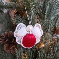 Red Christmas Angel Ornament