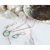 Watercolor Copper Necklace and Earrings Jewelry Set