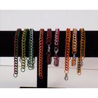 Christmas colored chainmaille bracelets in 1/2 Persian pattern made with anodized aluminum, handmade in the USA by RainbowMaille