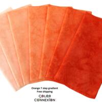 orange quilting cotton, gradient bundle of hand dyed fabric orange quilting cotton, gradient bundle of hand dyed fabric