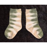 Size 3 Infant Socks - Green, Ecru