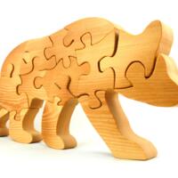 Handmade Wooden Toy Bear Puzzle a freestanding puzzle consisting of 15 interlocking wooden pieces. Handmade Wooden Toy Bear Puzzle a freestanding puzzle consisting of 15 interlocking wooden pieces.