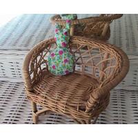 hand sewn pocket sized flower patterned stuffed rabbit