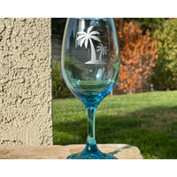 Engraved Beach Themed Wine Glasses Engraved Beach Themed Wine Glasses