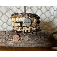 Boho wood bead bracelet with statement charms, it’s pretty and eye-catching bracelet to wear. It wraps around your wrist about nine times. Boho wood bead bracelet with statement charms, it’s pretty and eye-catching bracelet to wear. It wraps around your wrist about nine times.