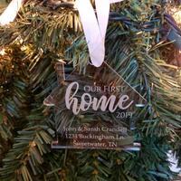 Custom Engraved First Home Acrylic Ornament Custom Engraved First Home Acrylic Ornament