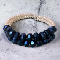 Beautiful royal blue and white pearl wrap bracelet. Beautiful royal blue and white pearl wrap bracelet.