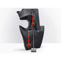 Valentines red coral long dangle earrings handcrafted,gifts for women, gifts for wife,  gifts for mothers . Valentines red coral long dangle earrings handcrafted,gifts for women, gifts for wife,  gifts for mothers .