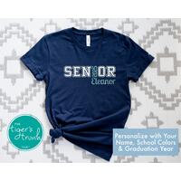 Class of 2025 Senior Graduation Shirt in School Colors Personalized with Name, Custom Class of 2025 Senior Shirt, Graduation Gift for Her, Graduate Shirt for Him
