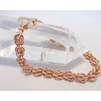 Bronze Chainmaille Bracelet Sweet Pea Weave
