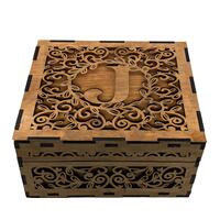 Handmade wooden monogram box