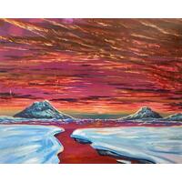 "Ice Flow" Arctic Alaskan Landscape Original Chris Wakefield mixed media Painting "Ice Flow" Arctic Alaskan Landscape Original Chris Wakefield mixed media Painting
