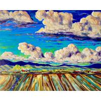 "The Fields Of Home" Landscape Original Chris Wakefield Oil Painting on Canvas "The Fields Of Home" Landscape Original Chris Wakefield Oil Painting on Canvas